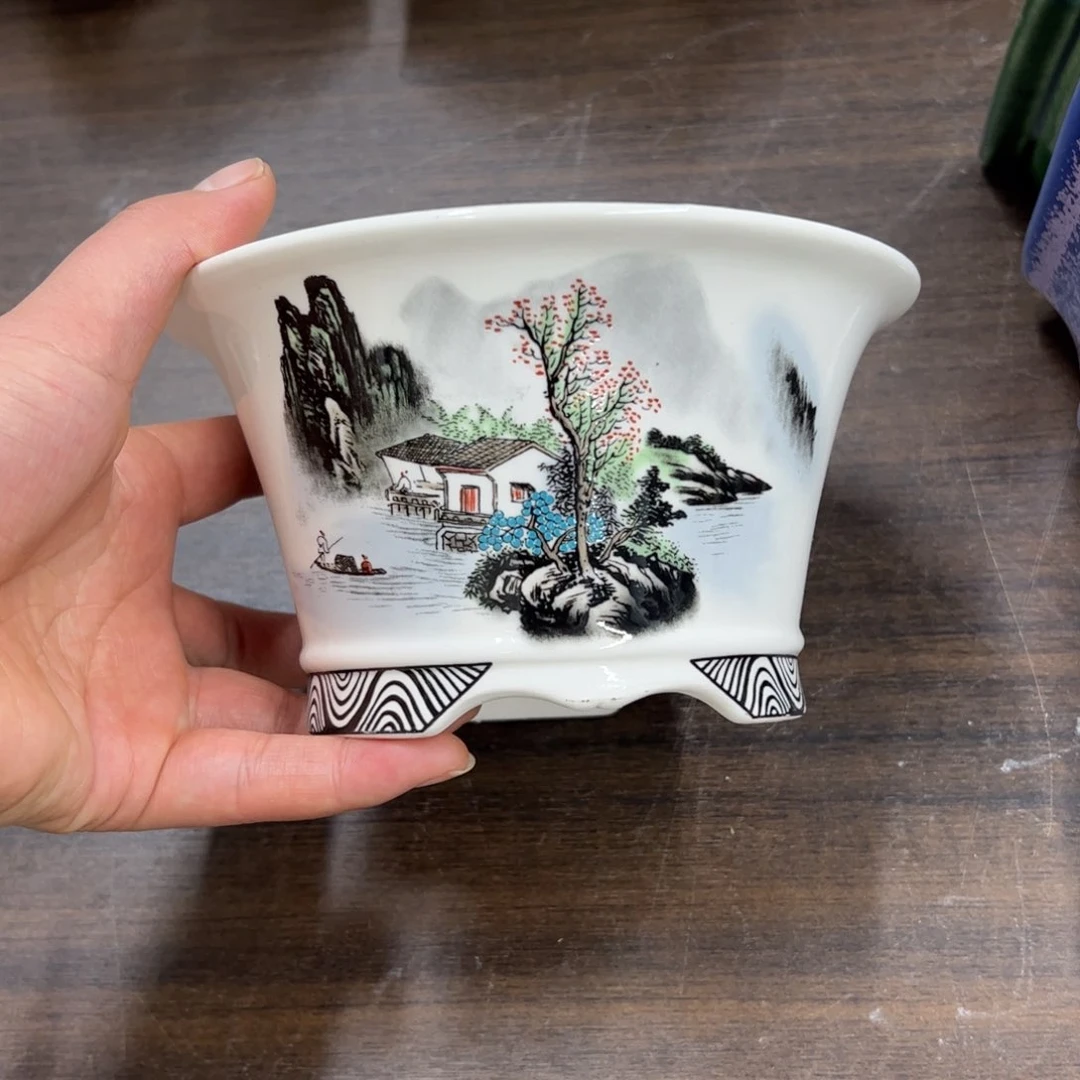 紫砂花盆579号瑕疵15/8c