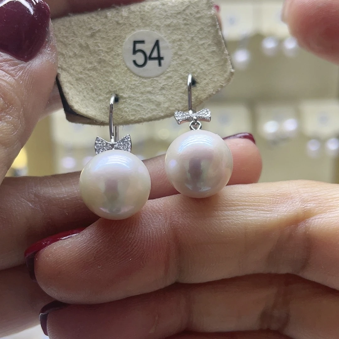 淡水珍珠耳饰银S925镶嵌