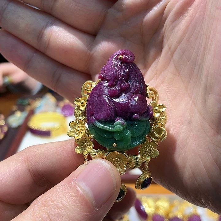 锦纶非金属红宝戒指