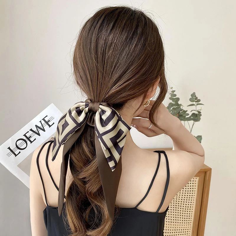 幻彩飘带柔软复古欧美款小皮筋棉质细蝴蝶结优雅轻职设计布艺材质