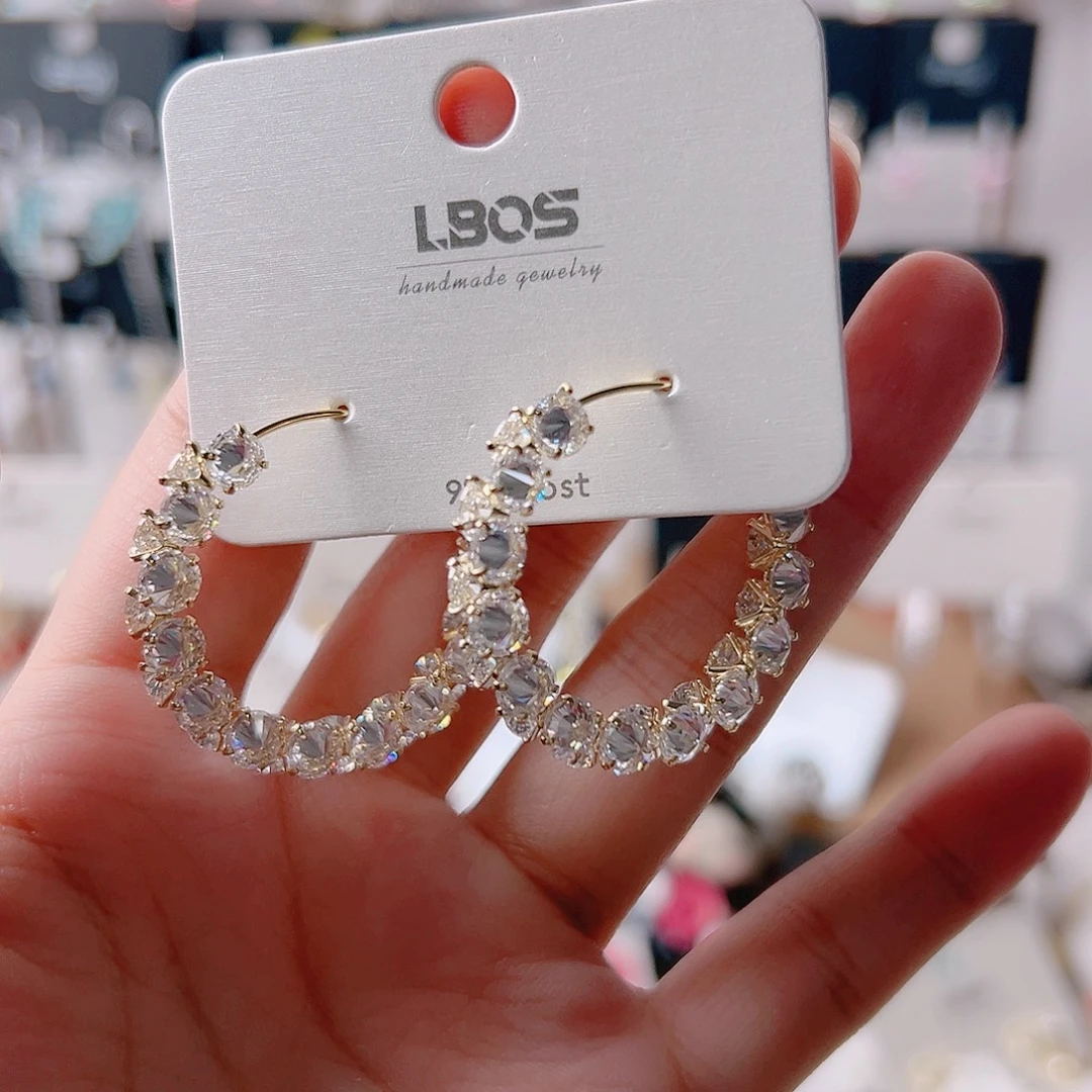 锆石纯铜合金耳环