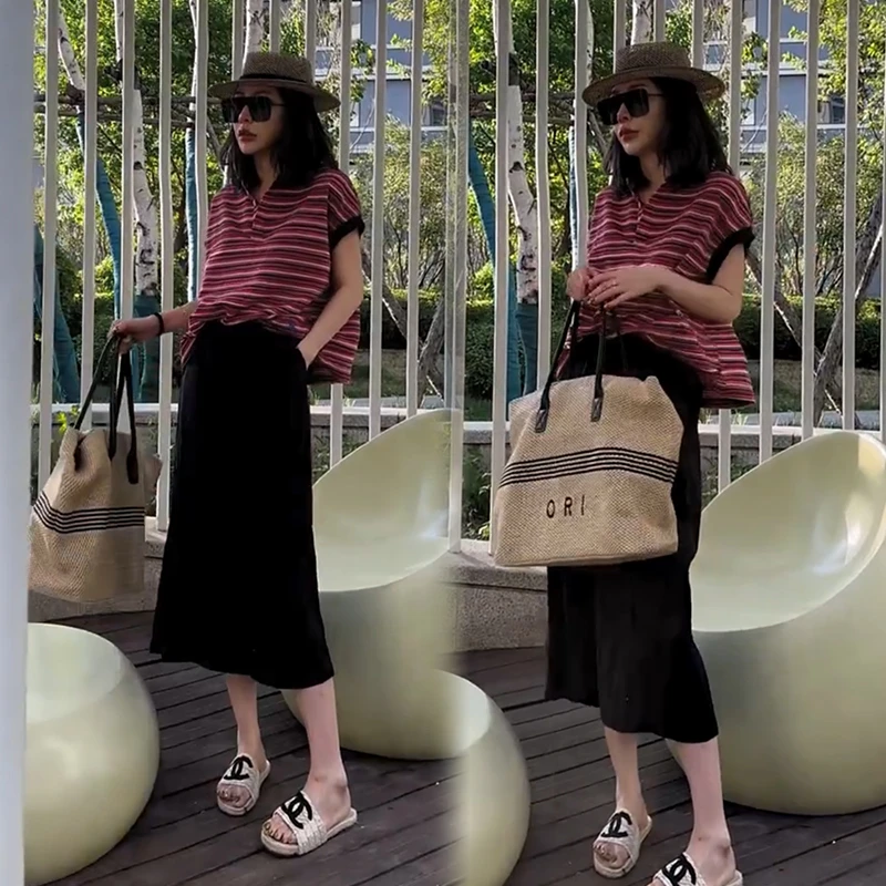 2025夏季新款时尚显瘦气质网红高档洋气女高级百搭宽松大码两件套