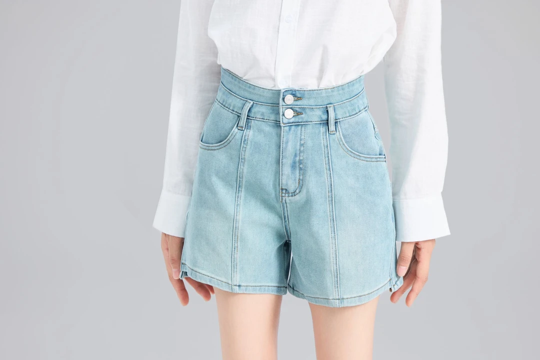 奢品| 夏款四面弹-高腰休闲牛仔短裤女潮流直筒裤60012-15-10-11