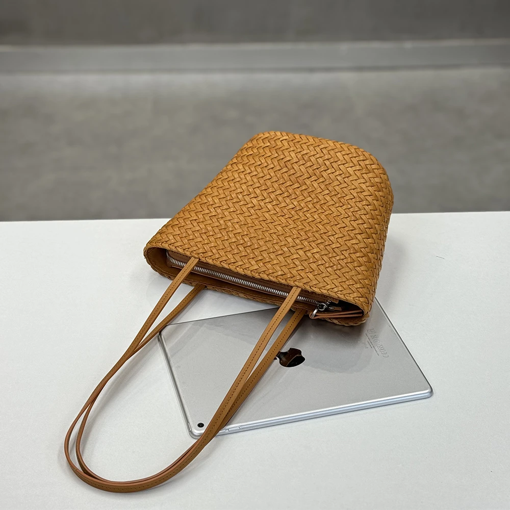 【卓時袋】手工编织菜篮子包新款复古小众百搭时尚单肩女士包包