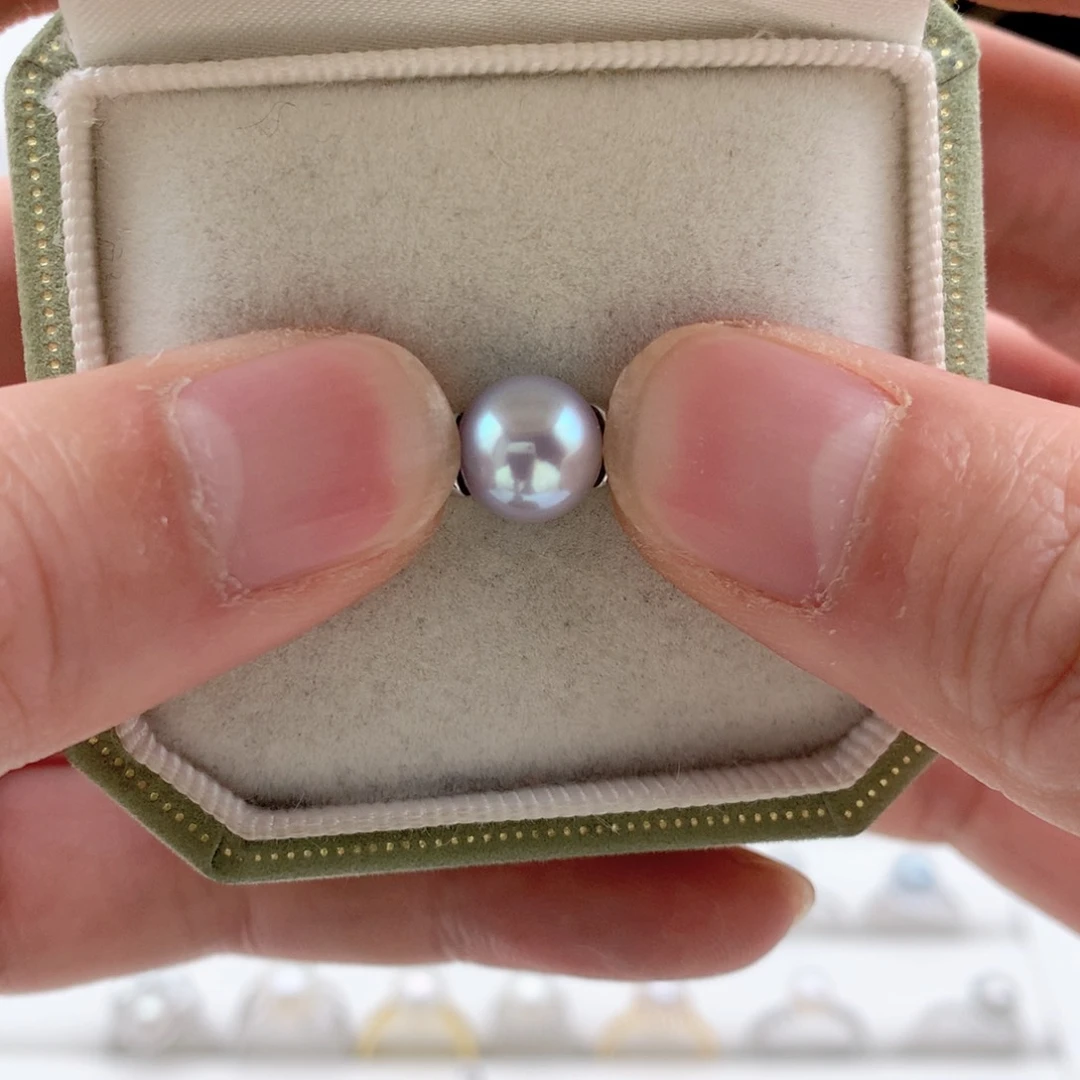 海水珍珠9mm真多麻路路通18K金镶嵌