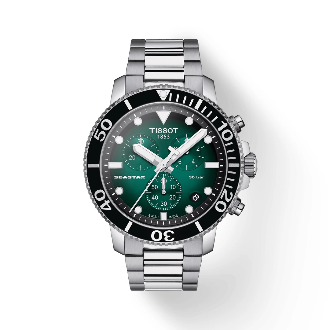 未使用 Tissot/天梭 瑞士手表海星1000多功能计时石英表运动男表