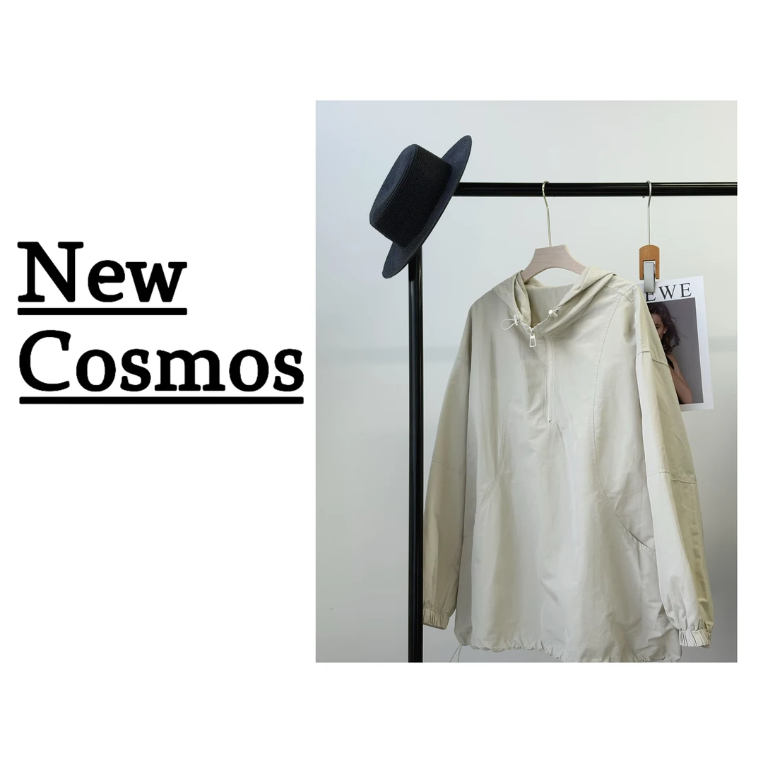 【NEW COSMOS】秋季常规款休闲连帽防水外套拉链连帽薄款女 H0780