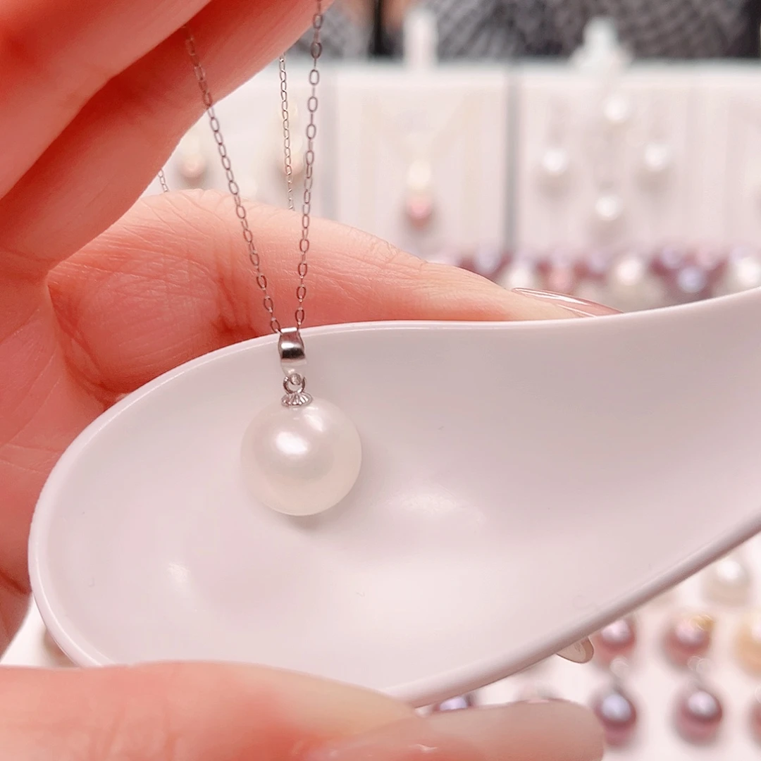 吊坠(不含链)银S925镶嵌淡水珍珠