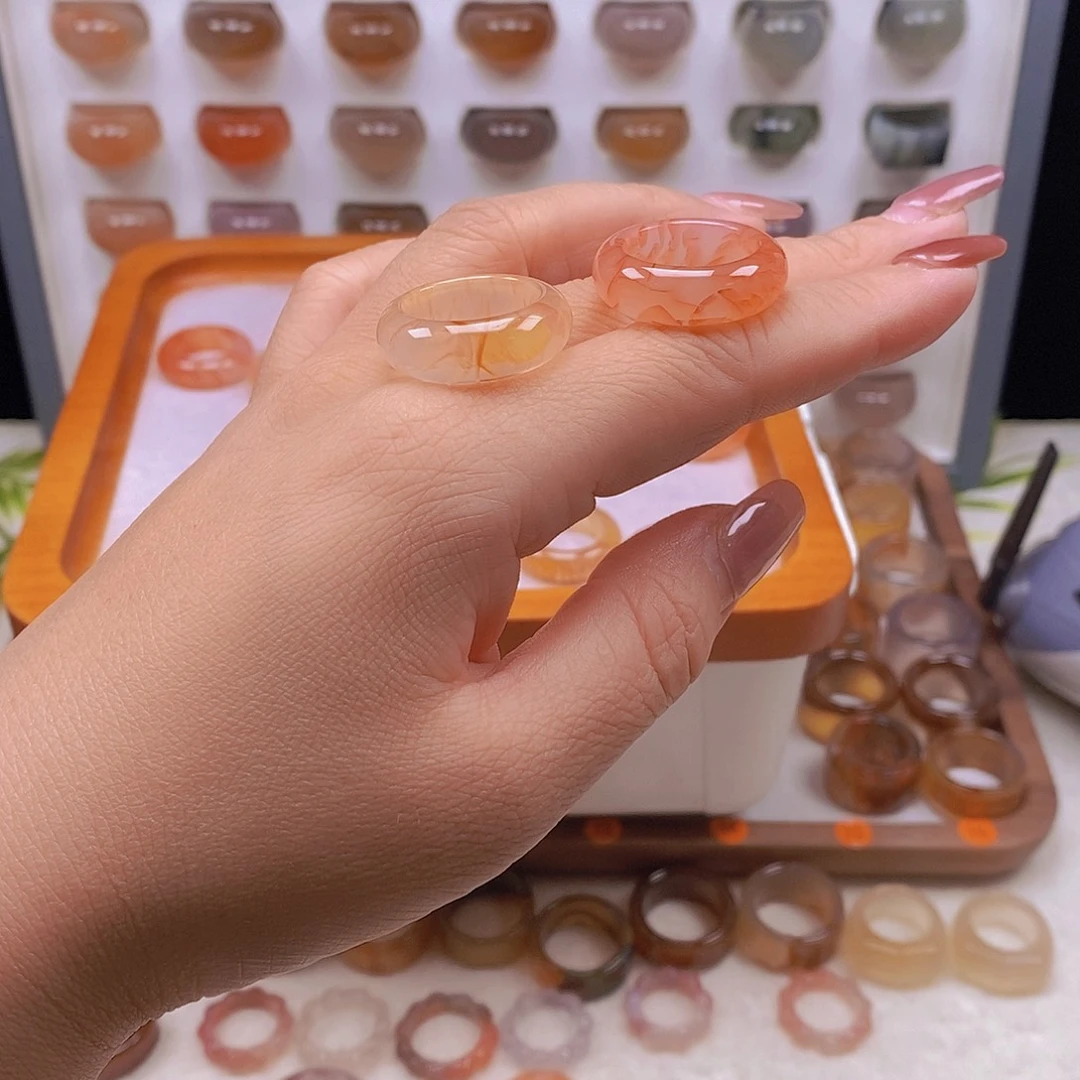 小***爽玛瑙/玉髓未镶嵌戒指港14