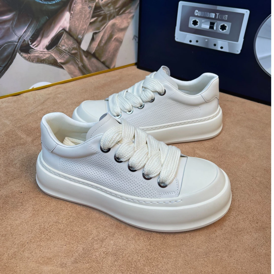 <芒果空调鞋> 2025春夏数码冲孔透气头层牛皮时尚潮流薄款男鞋