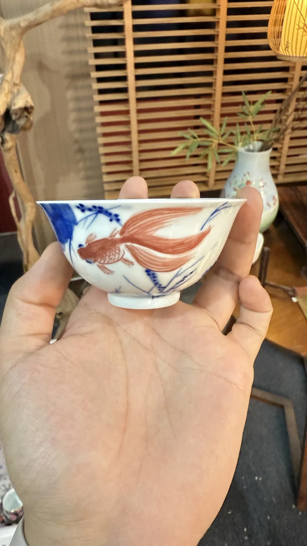 含月阁 金鱼撇口杯 HY002