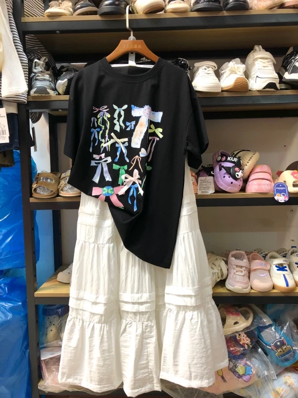 2025夏季新款韩系女大童超薄凉感韩系中长裙10-17