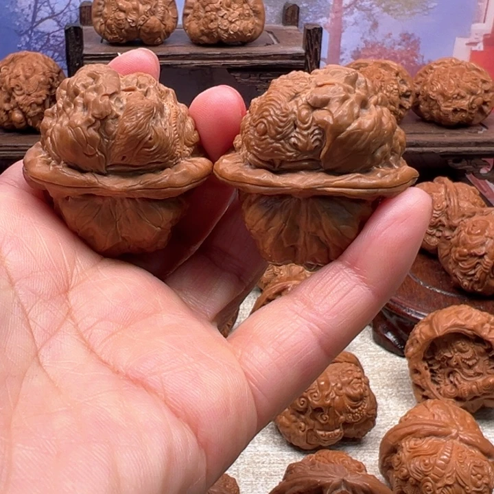 冰***柿把件核桃蛤蟆头金蟾