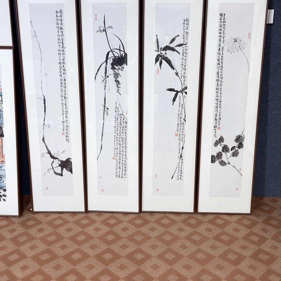 钟***好国画手绘画作品带框