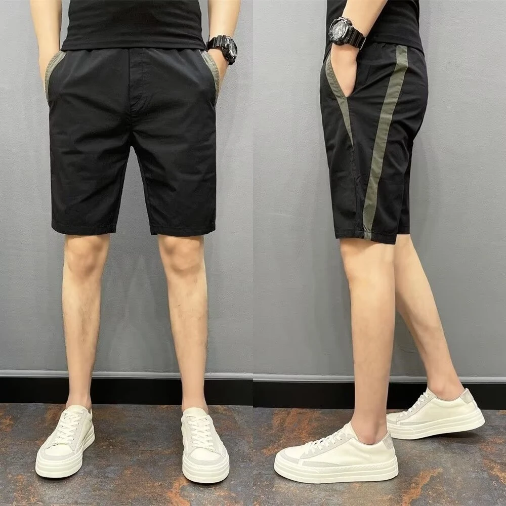 新款夏季男外穿薄款短裤修身沙滩裤潮流四分裤运动五分裤BQ