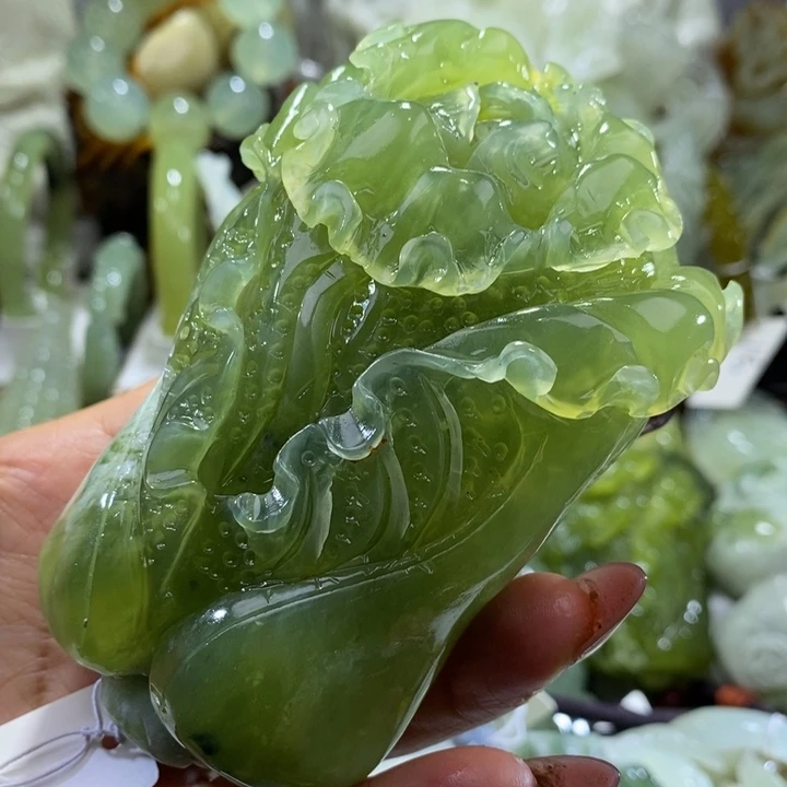 岫玉未镶嵌岫玉手把
