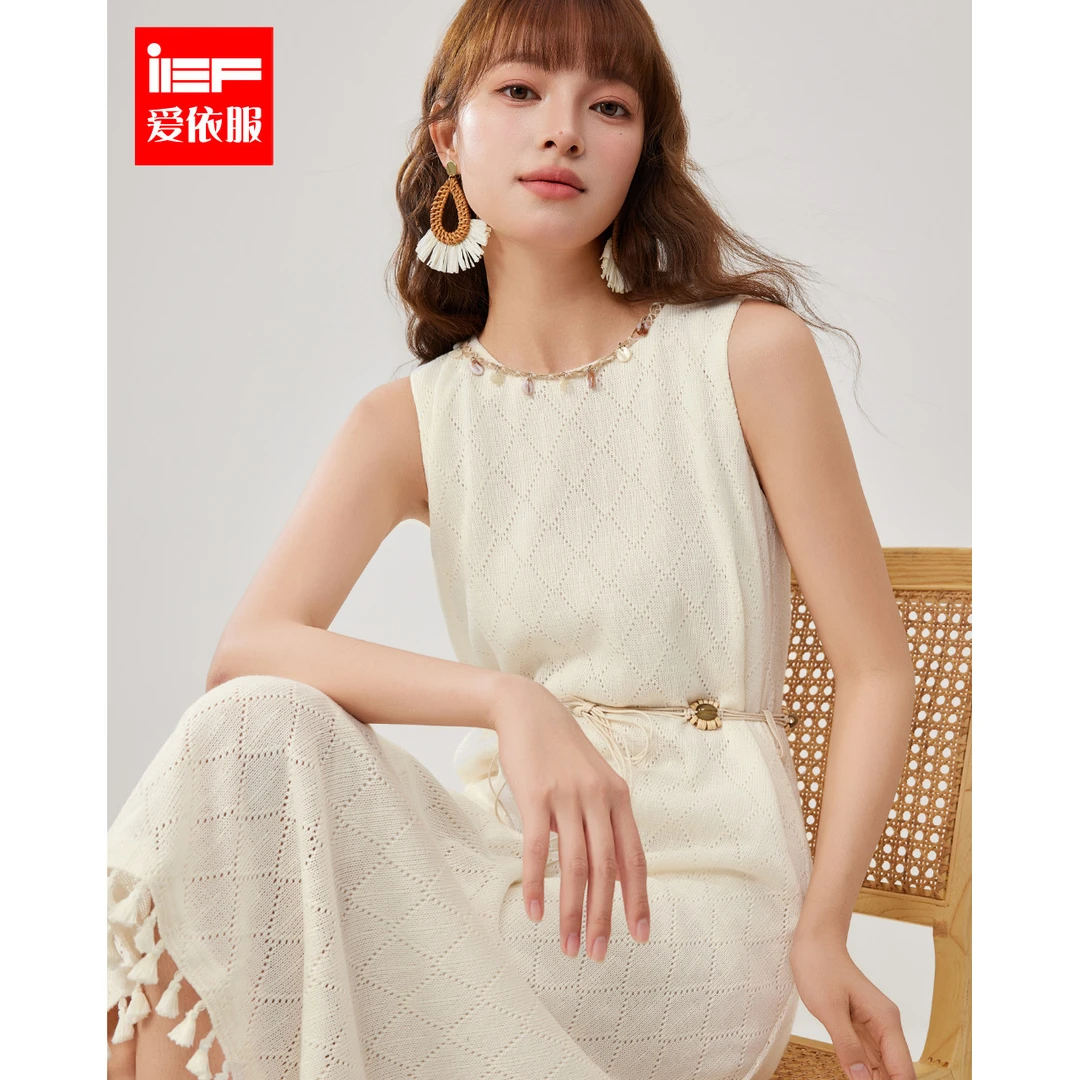 IEF/爱依服2025夏季新款时尚度假风设计感显瘦百搭长背心裙欧若风
