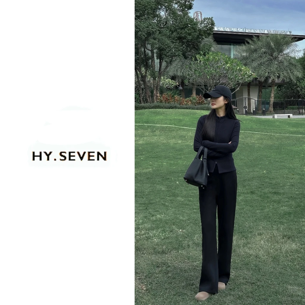 【升级版】秋冬新品小黑裤高腰窄板直筒裤显瘦显长显腿直