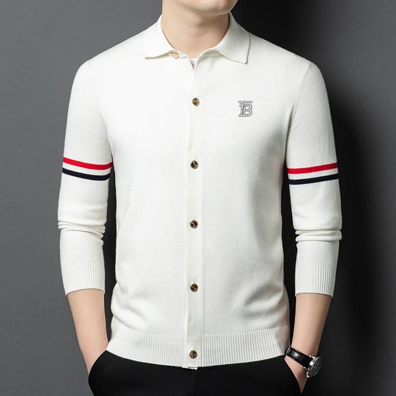 【专柜正品】欧洲轻奢大牌男士高端针织长袖男羊毛开衫时尚上衣外套