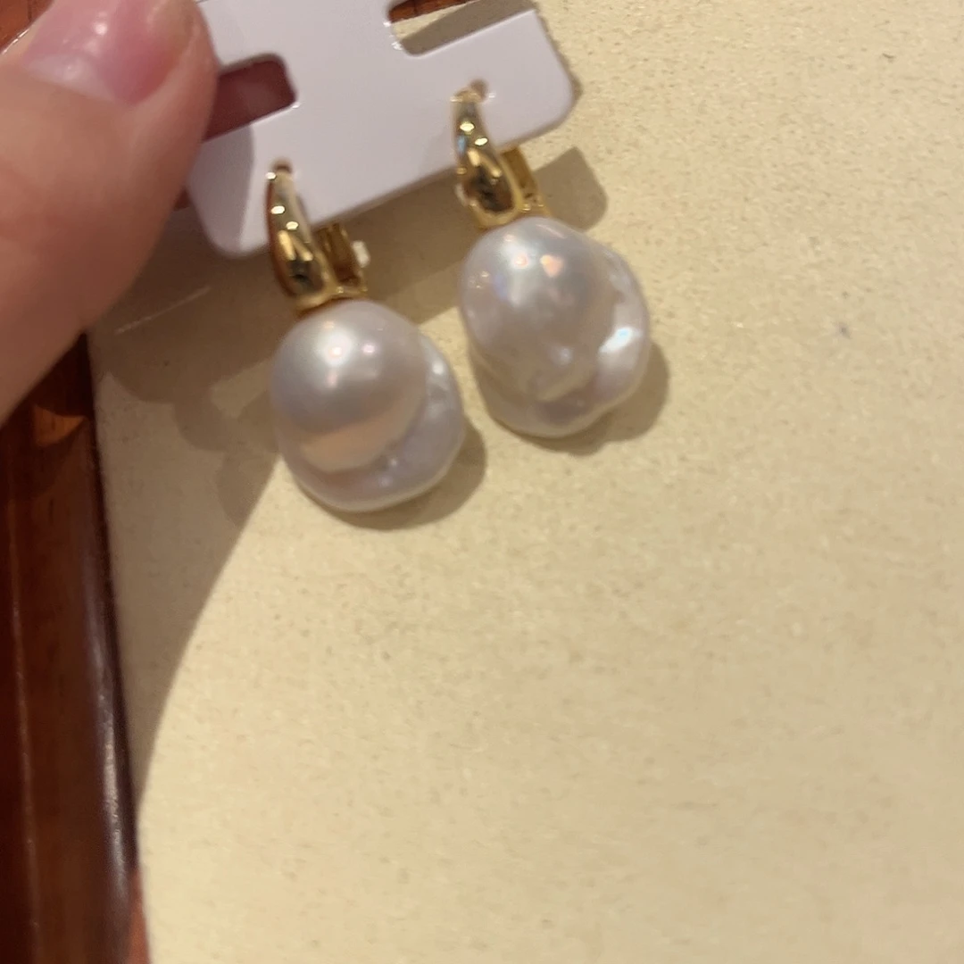 合金淡水珍珠耳饰