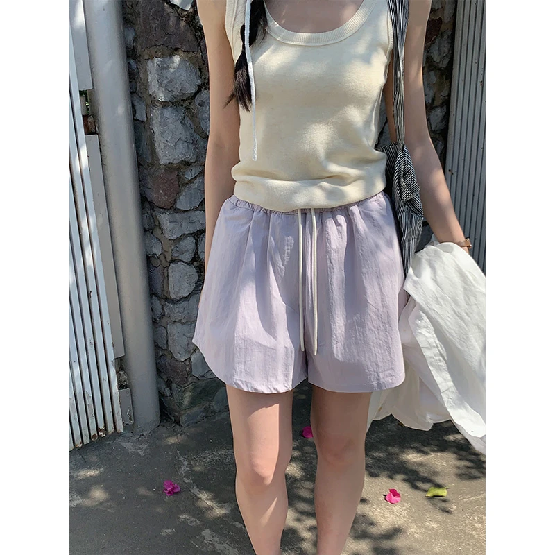 香香的蕉 好舒服好随性~棉感透气短裤高腰百搭显瘦a字休闲裤子