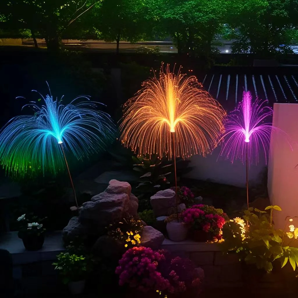 太阳能户外水母灯七彩变色庭院花园装饰景观氛围灯瀑布灯点缀灯