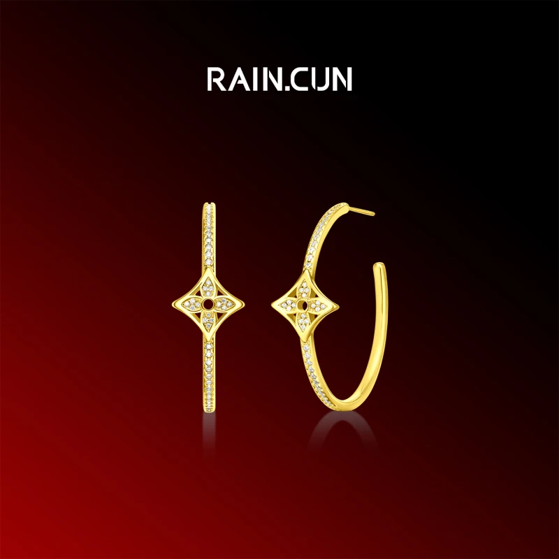 合金耳饰  【云云甄选】XG1183J-香槟金-气质时尚耳钉女