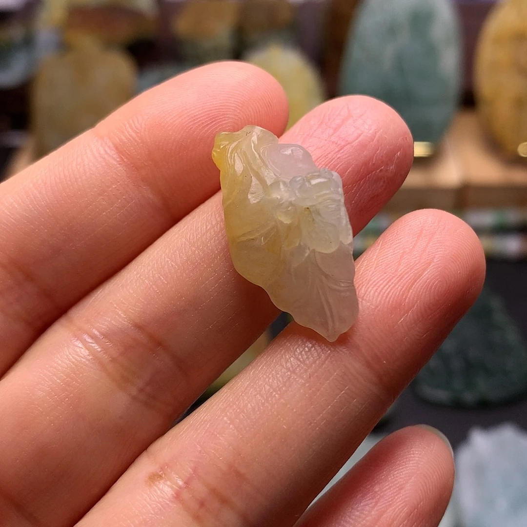 定制翡翠未镶嵌自*叶子