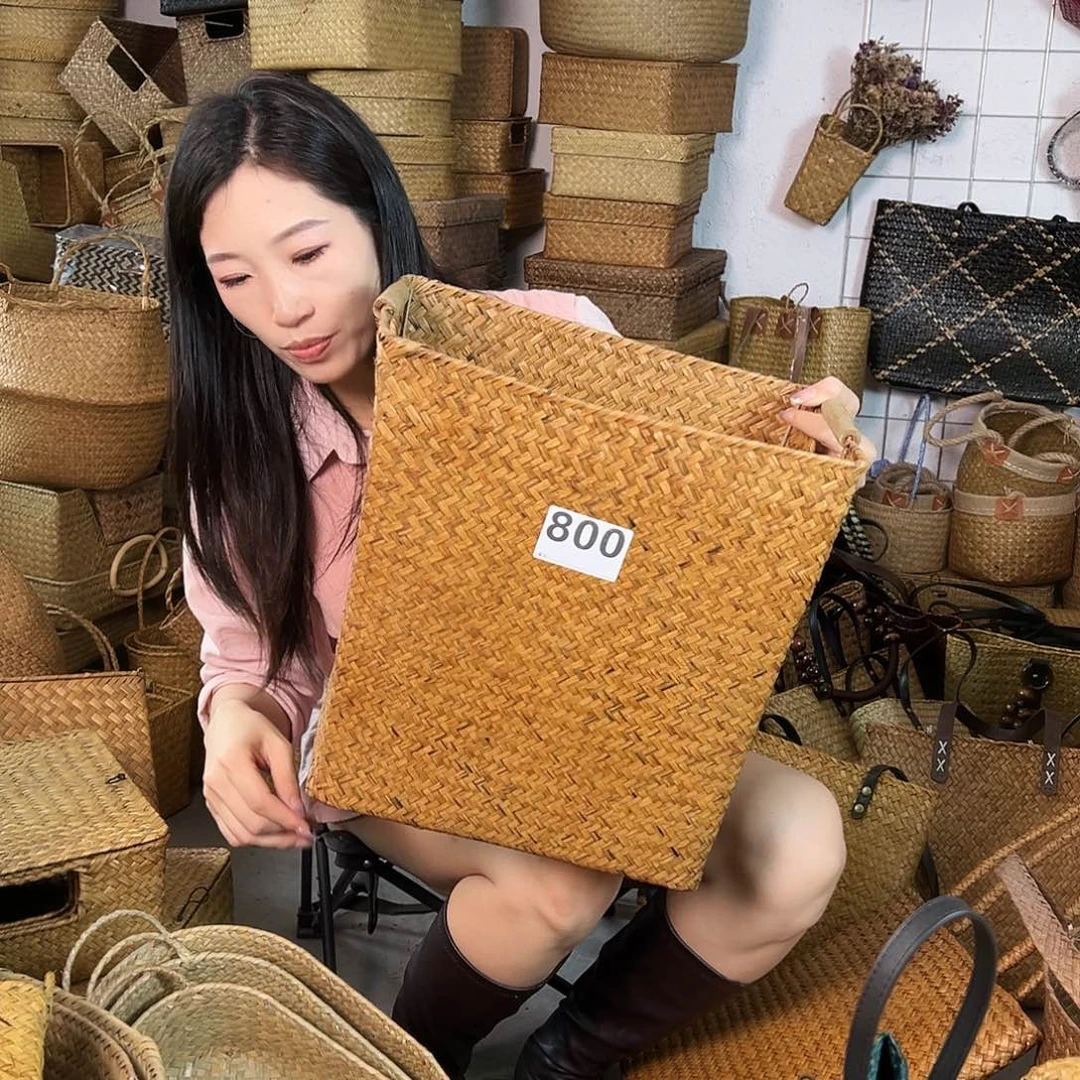 编织带草编包/草编收纳盒微瑕疵