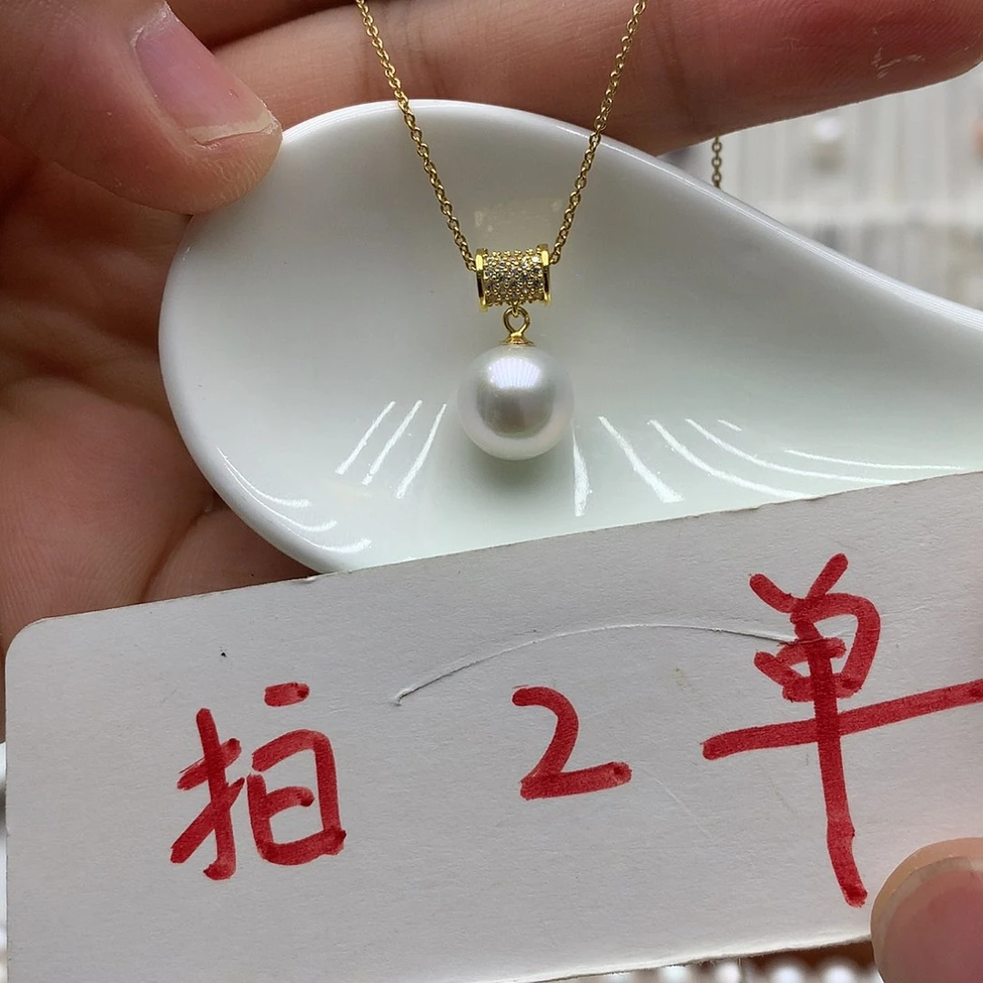 淡水珍珠银S925镶嵌吊坠(赠链)