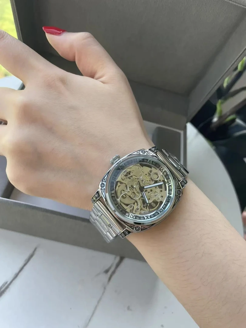 男士全自动机械镂空防水夜光手表时尚大气个性百搭腕表