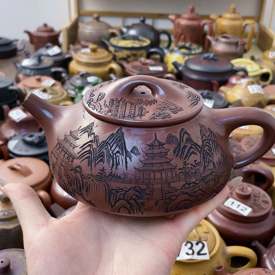 茶壶紫砂紫砂微瑕盖里磕