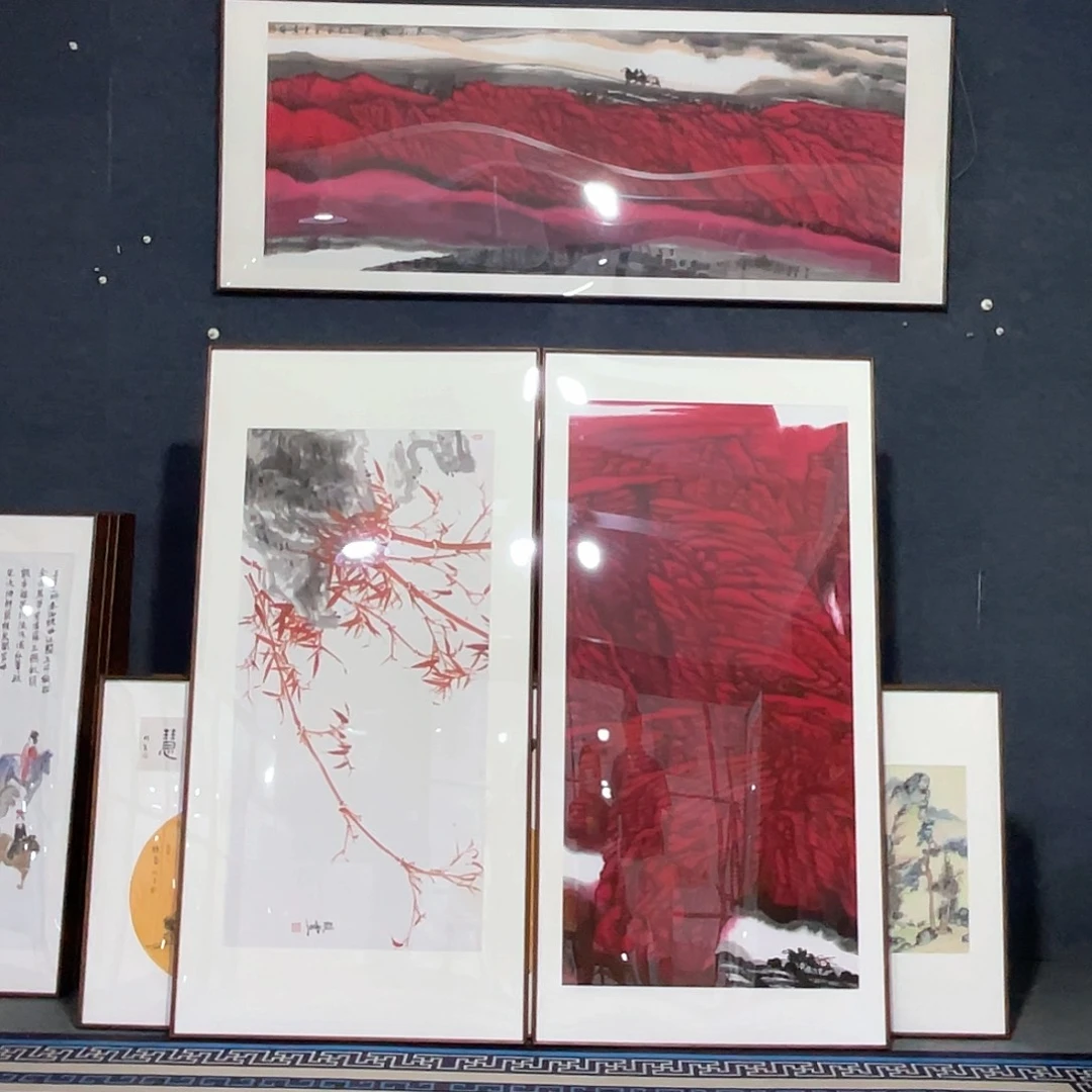 轻***轻国画手绘画作品带框