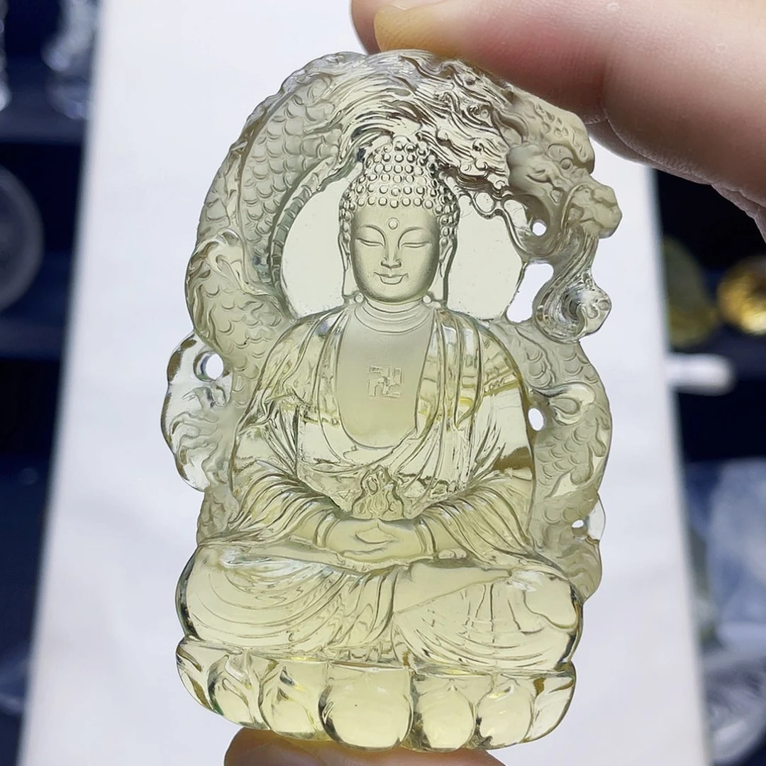 未镶嵌颈饰水晶F****8黄水晶大师精雕大日如来吊坠