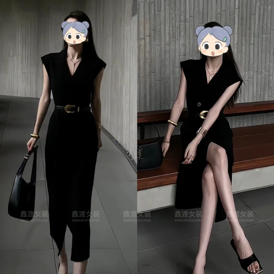 2025夏季新款时尚显瘦气质女士网红洋气连衣裙百搭款D5388