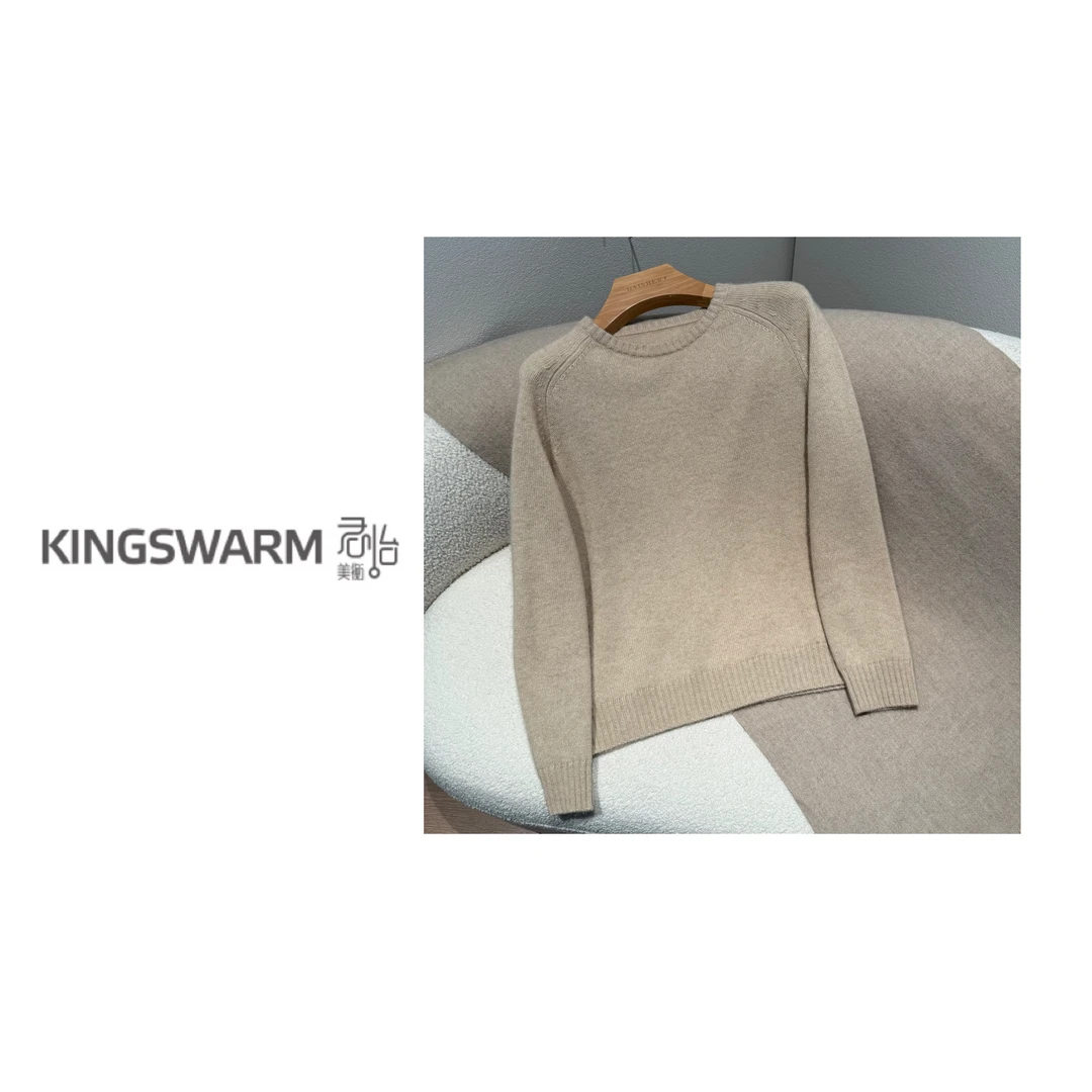 君怡【女士新款时尚插肩圆领】100山羊绒(1)