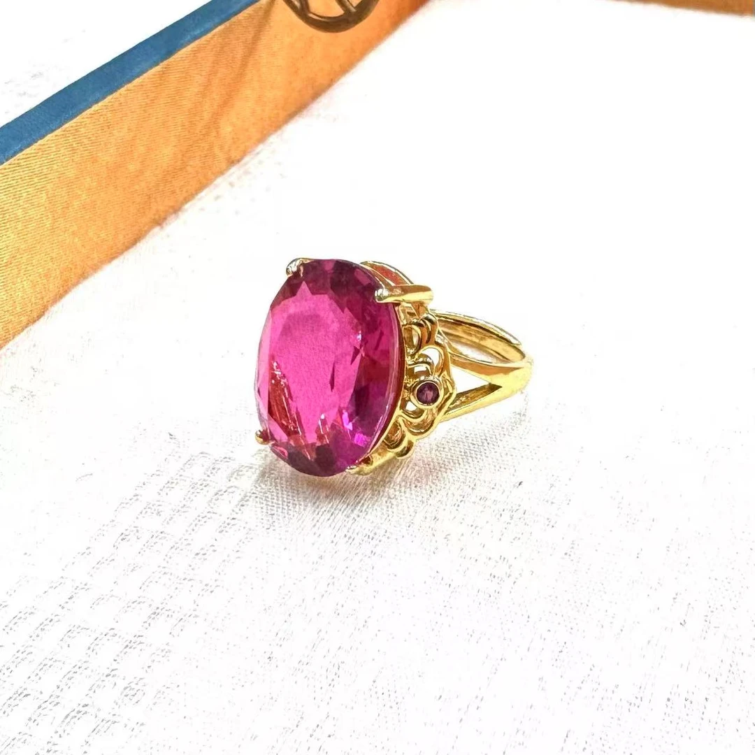 K716正品欧标甄藏精美红宝石戒指协绿卡多样性发一培育