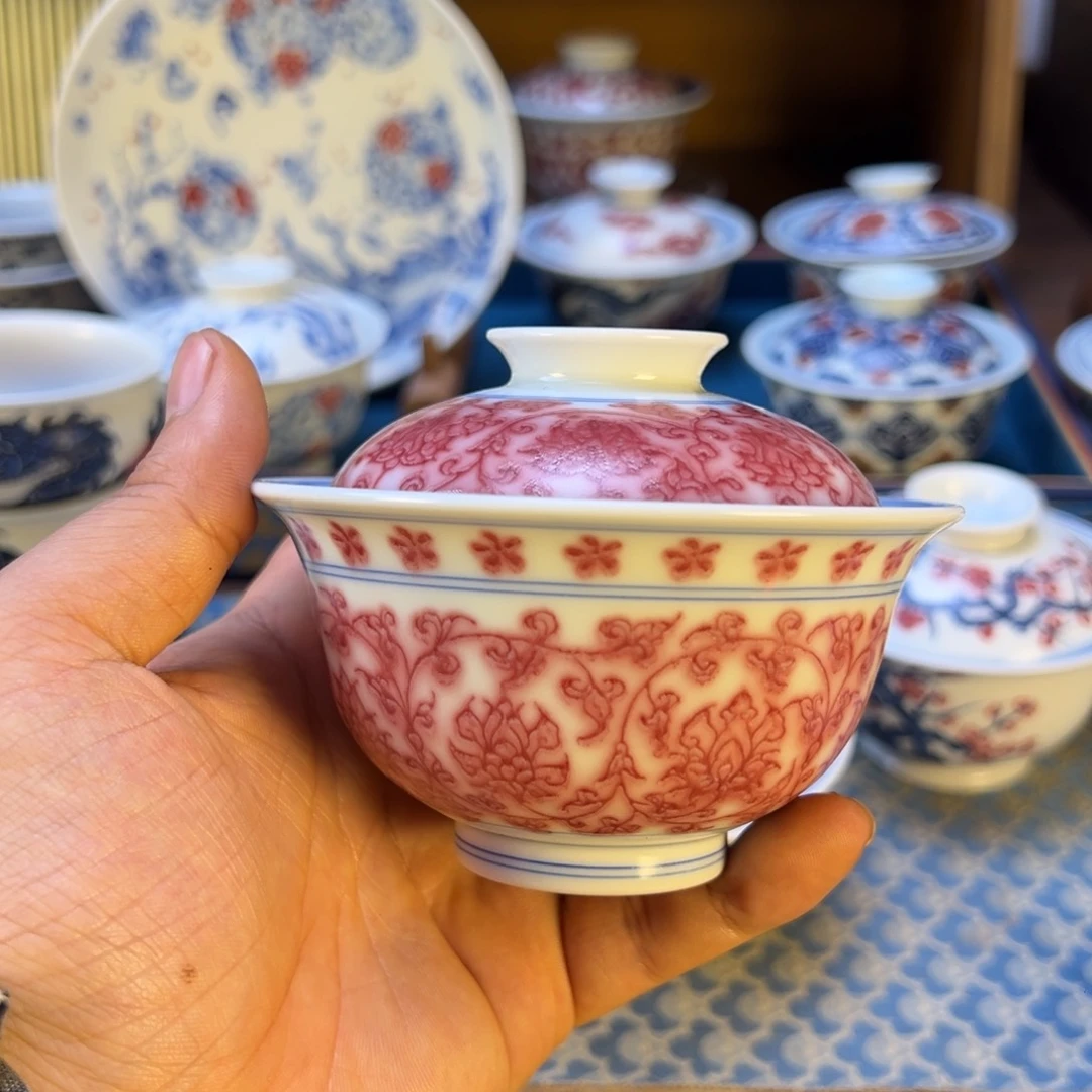 盖碗微瑕景德镇茶器百宝箱