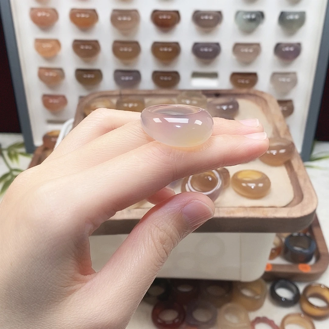 ✎***❦玛瑙/玉髓未镶嵌戒指港14