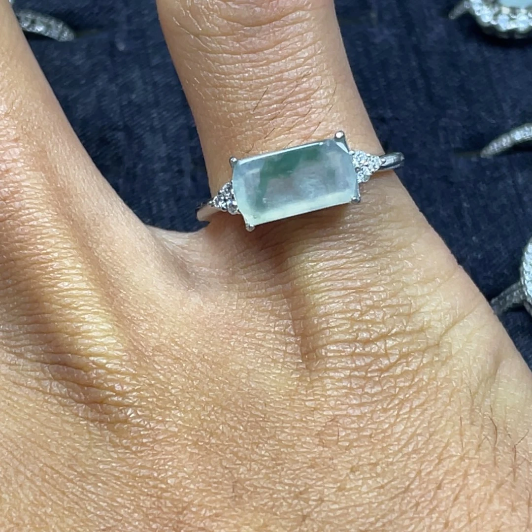 翡翠银S925镶嵌戒指