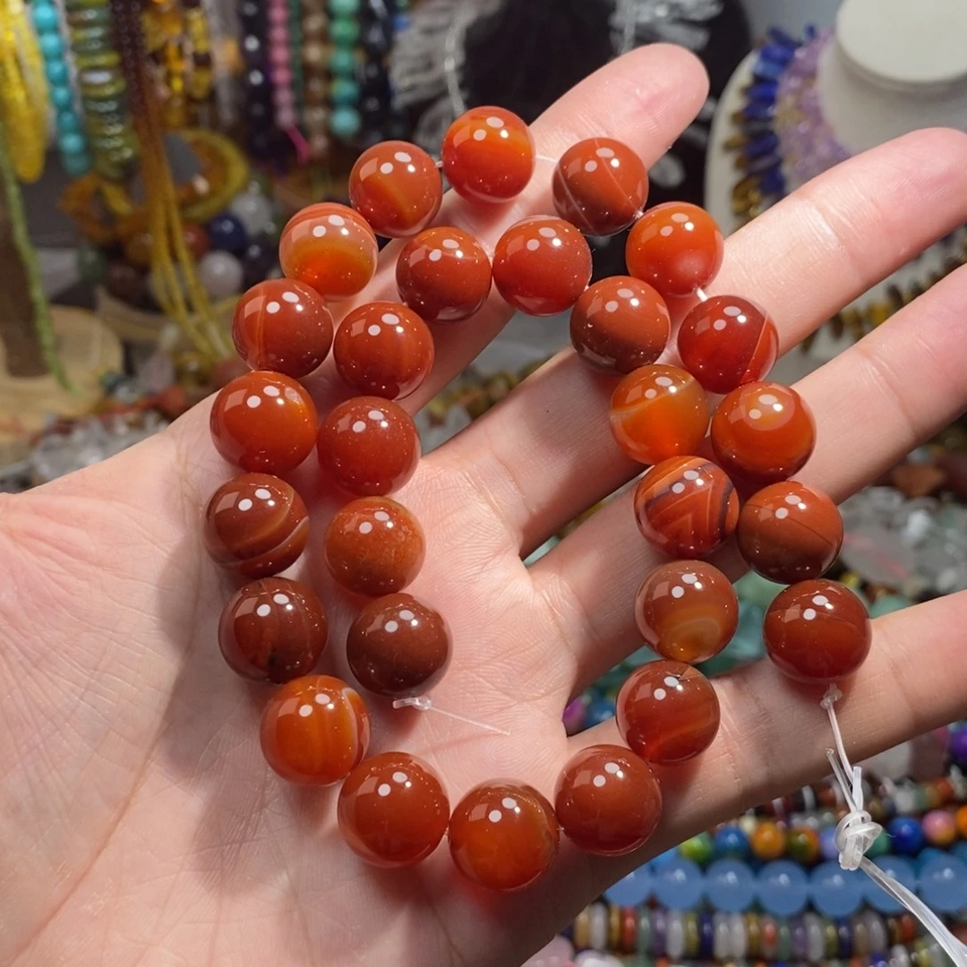未镶嵌，缠丝玛瑙14mm，石英质玉