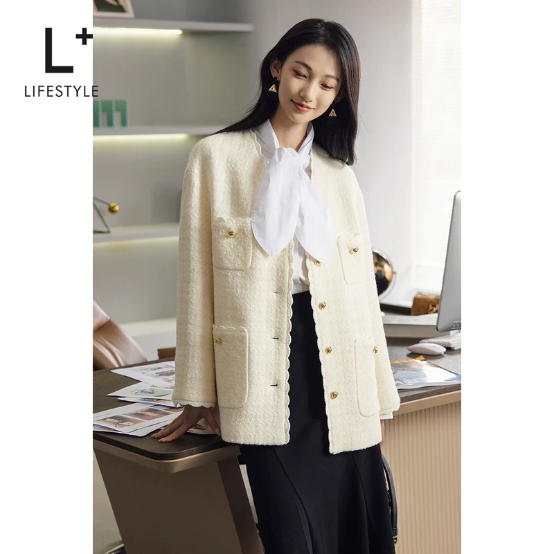 【谷邦L+lifestyle】宽松无领夹克 L3455306