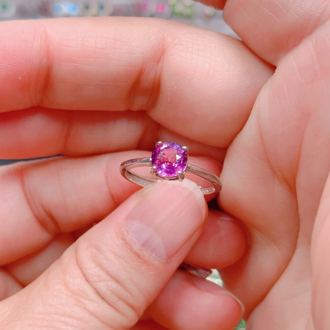 蓝宝石戒指银S925镶嵌