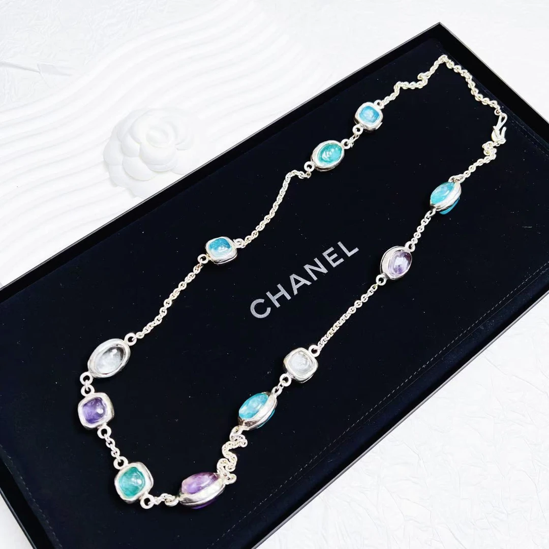 95新 Chanel/香奈儿 柚礼中古/香奈儿冰川多色琉璃项链HZ501061