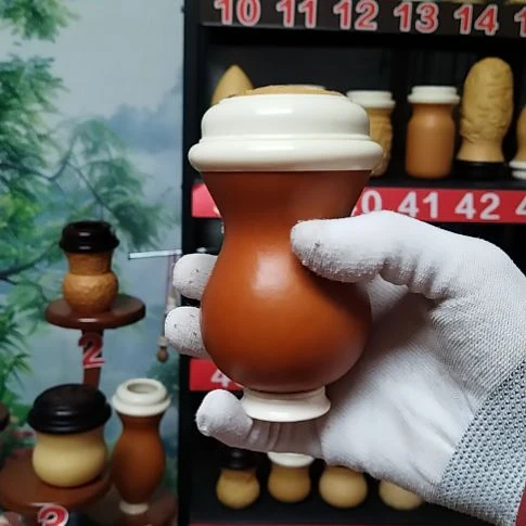 吴***迪本长老葫芦密胺螺丝口盖黄杨木蒙心送簧