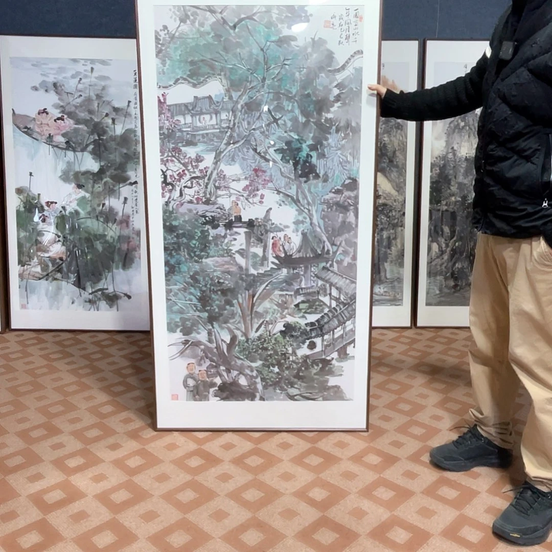 国画手绘画作品带框80/160