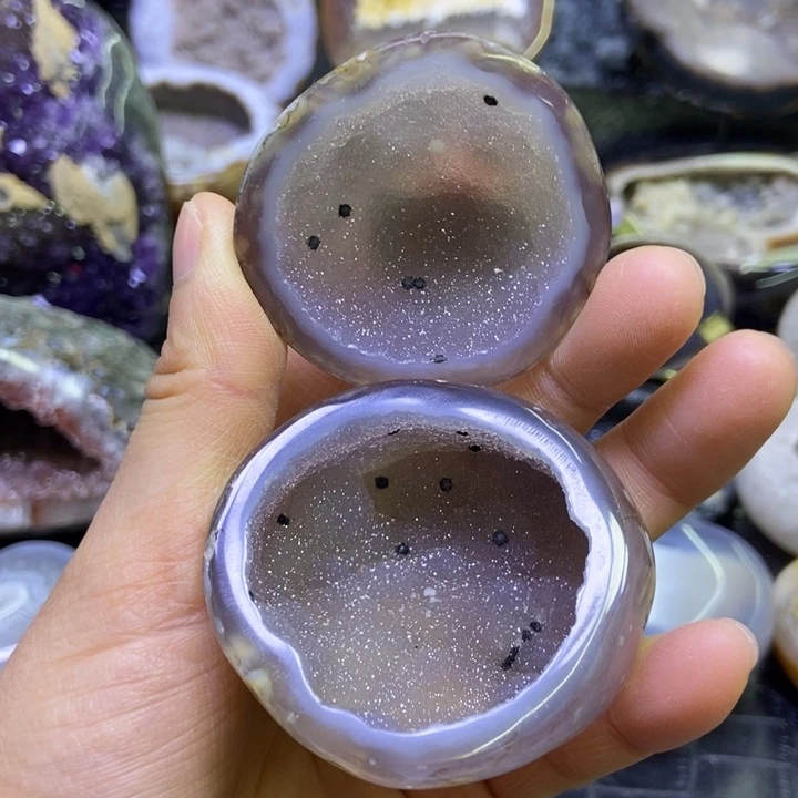 水晶珠宝半成品未镶嵌紫软盆
