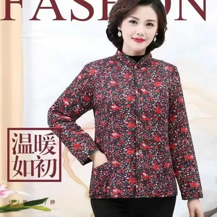 加厚碎花棉袄保暖加肥大码花棉袄冬季长袖