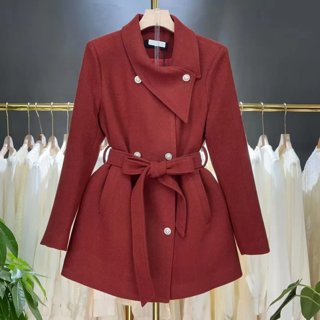 时尚轻奢毛呢大衣2025年新款网红时尚休闲气质显瘦外套