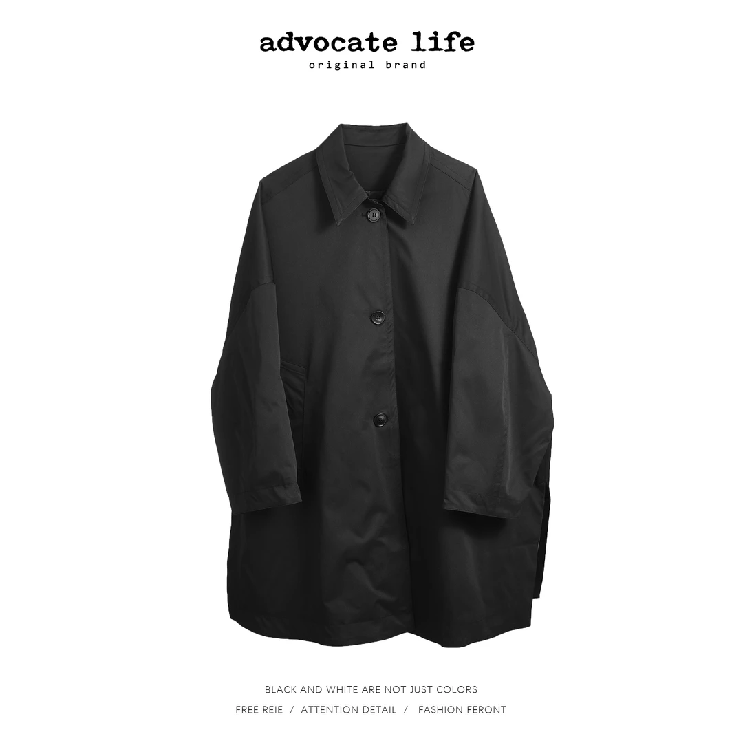 生活主张 Advocatelife新品时尚原创百搭慵懒感黑色外套JQ371402